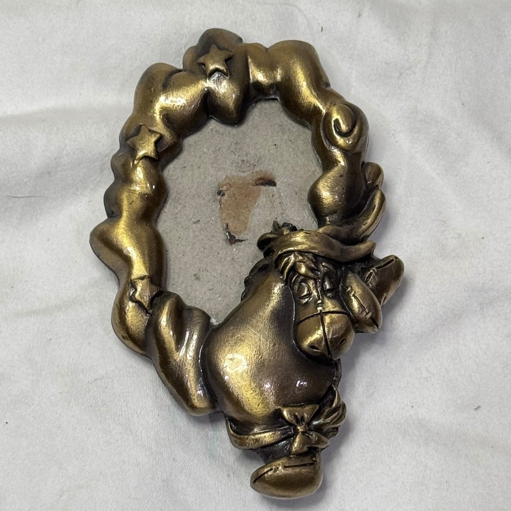 Vintage Disney Eeyore Magnet Picture Frame Bronze Tone Pooh Kidcore Decor Y2K